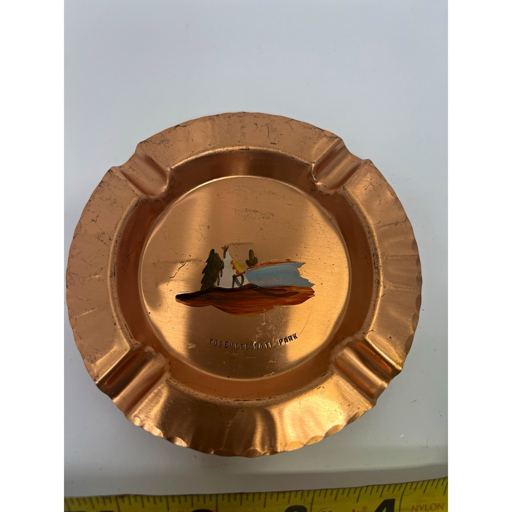 Copper Ashtray Yosemite Natl Park Souvenir Collectible Metalware